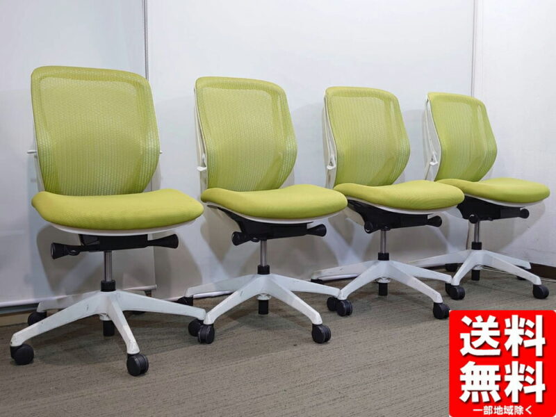 【中古・送料無料 地域限定】美品 岡村製作所 デスクチェア お得な４脚セット - 画像 (2)