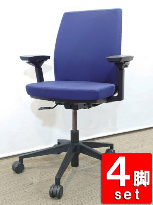 【中古・送料無料 地域限定】オフィスチェア4脚セット CASCADE