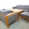 【中古・送料無料 東京地区限定】応接セット 応接用ソファ  木製センターテーブル　内田 - 画像 (2)