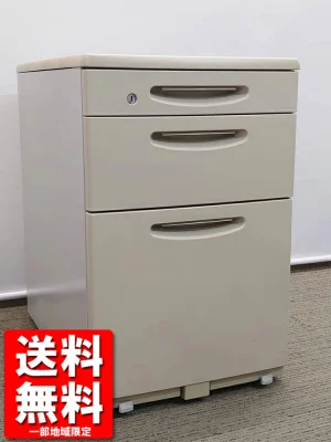 オカムラ SD ３段ワゴン サイドワゴン デスクワゴン キャスターワゴン 事務ワゴン スチールワゴン 袖机 脇机 中古