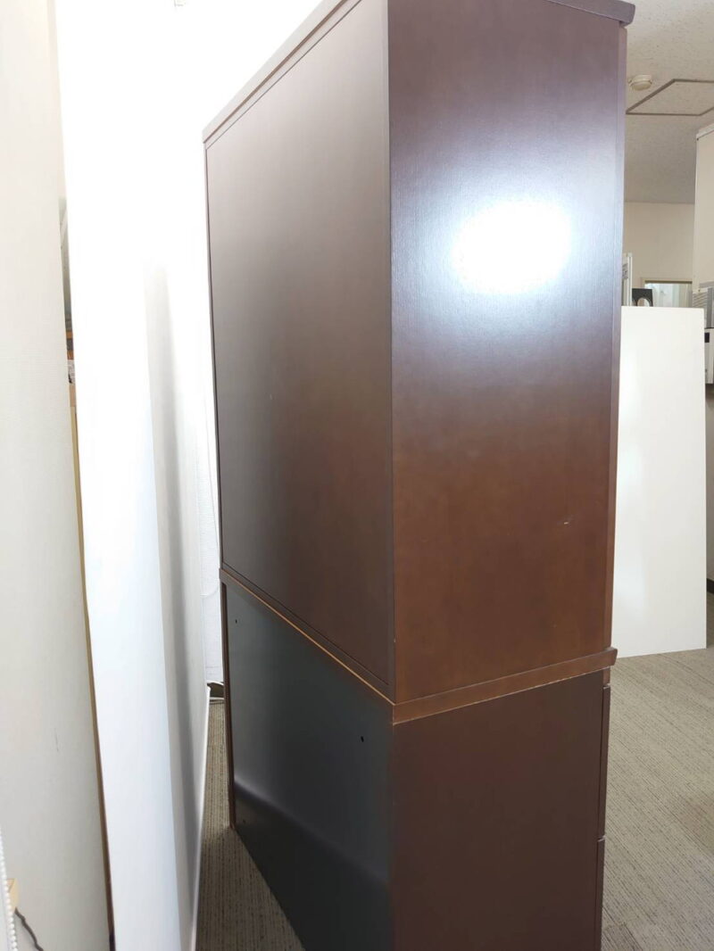 役員用収納家具 ガラス書庫 木製 エグゼクティブ 木製書庫 本棚 書棚 収納棚 両開き オカムラ okamura ネーベクスプロ 両開き書庫 役員書庫 収納庫 キャビネット【中古オフィス家具】【中古】 - 画像 (7)
