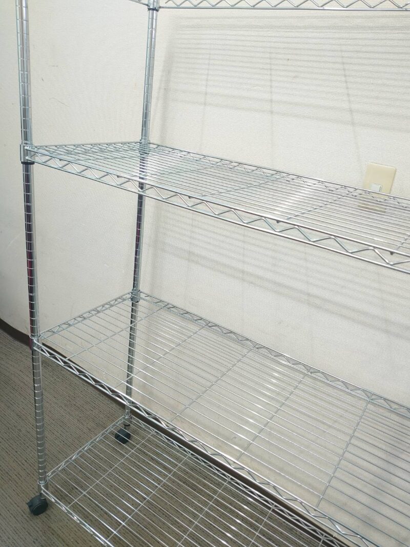 【法人限定送料無料】6台セット 軽量ラック メタルラック キャスター付き 物品棚 キャビネット スチール書庫【中古オフィス家具】【中古】 - 画像 (3)
