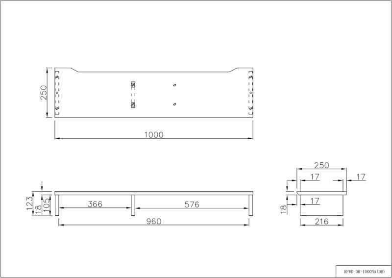 【法人様限定】送料無料 [ユピタシリーズ] RF木製デスク机上台 W1000 ダーク RFWD-DR-1000DB - 画像 (5)