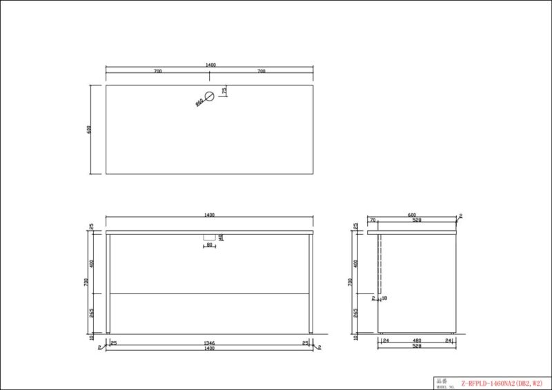 【法人様限定】送料無料 ノルム 木製デスクⅡ W1400xD600 ダーク Z-RFPLD-1460DB2 - 画像 (4)