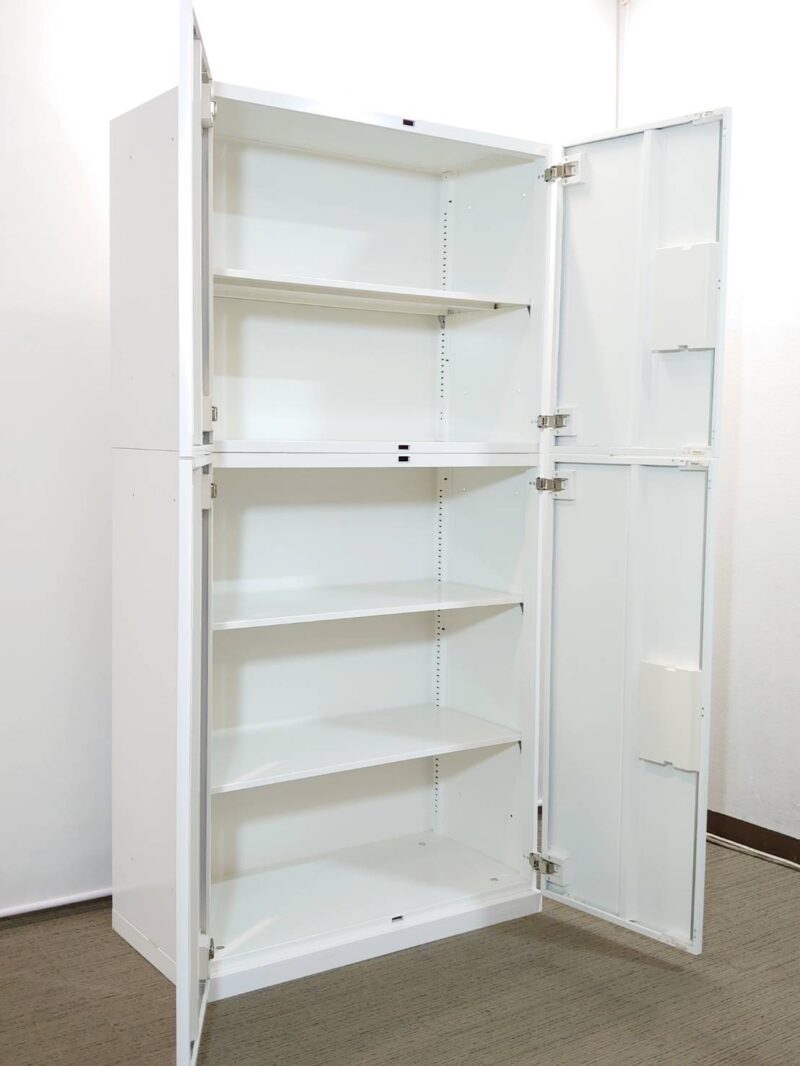 オカムラ レクトライン 上下書庫 両開き書庫 キャビネット ユニット書庫【中古オフィス家具】【中古】 - 画像 (2)