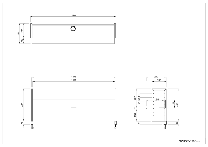 【法人様限定】送料無料 ワーキングデスク上置棚 W1200 ウォルナット GZUSR-1200DM - 画像 (5)