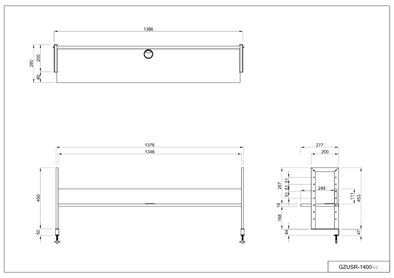 【法人様限定】送料無料 ワーキングデスク上置棚 W1400 ウォルナット GZUSR-1400DM - 画像 (5)