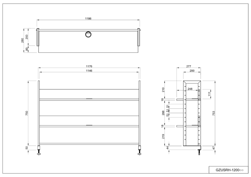 【法人様限定】送料無料 ワーキングデスク上置ハイシェルフW1200 ウォルナット GZUSRH-1200DM - 画像 (4)