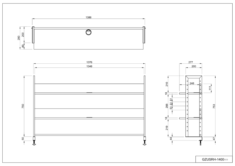 【法人様限定】送料無料 ワーキングデスク上置ハイシェルフW1400 ウォルナット GZUSRH-1400DM - 画像 (5)