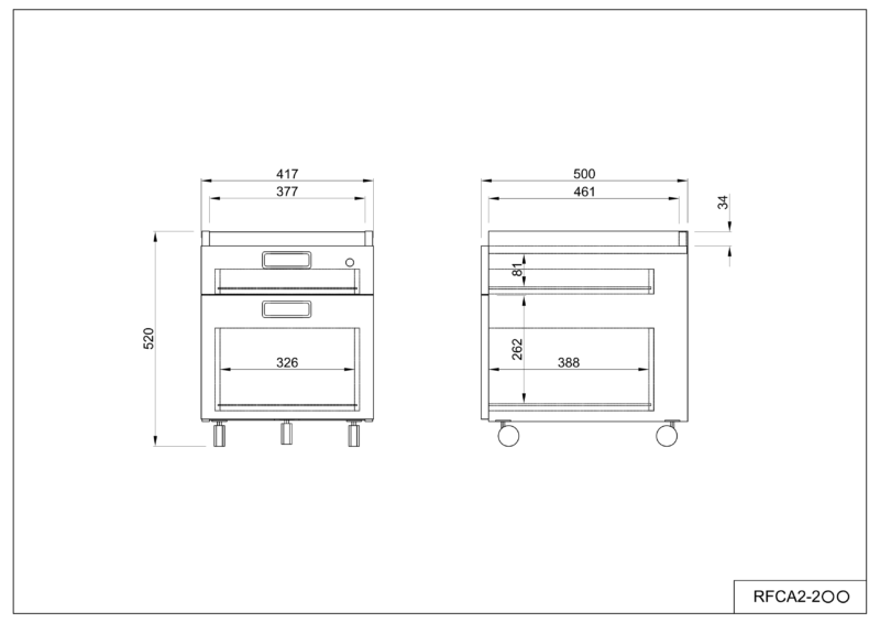【法人様限定】送料無料 ノルム 2段ワゴンⅡ ダーク RFCA2-2DB - 画像 (4)