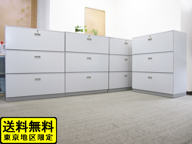 【在庫多数あり！】４台セット イトーキ シンライン 両開き書庫 鍵付き書庫 カギ付き書庫 スチール書庫 キャビネット 両開きキャビネット 収納庫  保管庫【中古】