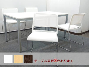 会議テーブル 会議用テーブル ミーティングテーブル ミーティングセット テーブル3色あり 会議チェア 積み重ねタイプ スタックチェア 有料オプションあり アクリル板 飛沫感染予防パネル RFヤマカワ ウィルクハーン Wilkhahn aline【中古オフィス家具】【中古】