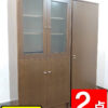役員家具2点セット コクヨ マネージメント70シリーズ ガラス書庫 役員書庫 キャビネット ワードローブ 書庫 役員用キャビネット 役員ロッカー 国産 【中古オフィス家具】【中古】
