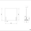 【法人様限定】送料無料 PINZO カラー脚アクリル衝立 W600×H600 ブラック PPL-6060AC-BK - 画像 (5)