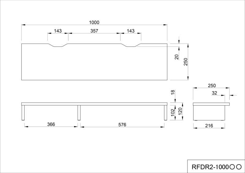 【法人様限定】送料無料 机上PCラックⅡ W1000xH120 ホワイト RFDR2-1000WH - 画像 (5)