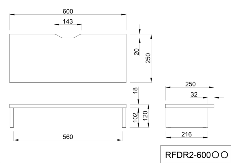【法人様限定】送料無料 机上PCラックⅡ W600xH120 ホワイト RFDR2-600WH - 画像 (6)