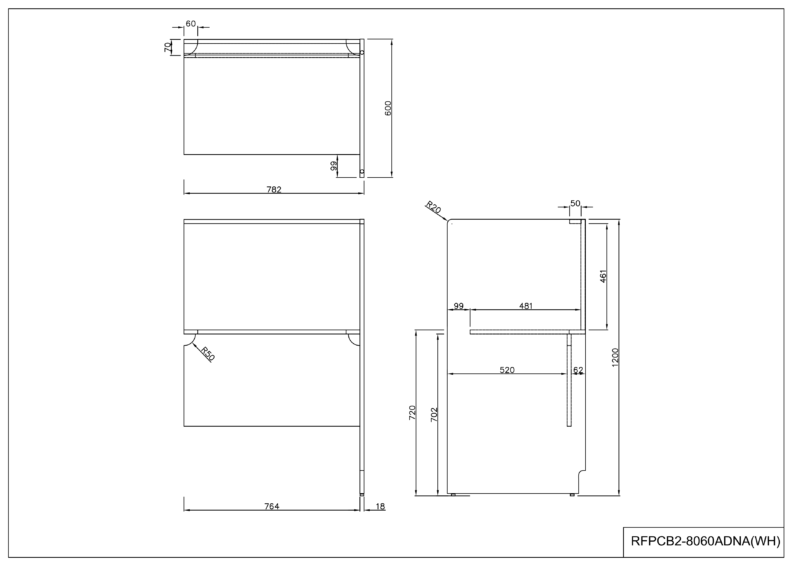 RFPCブース2 W800xD600 増連 ホワイト RFPCB2-8060ADWH 増連用 【新品オフィス家具】 - 画像 (2)