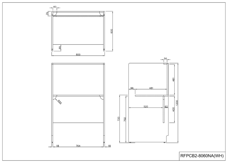 デスク ブースデスク RFPCB2-8060NA2 オフィスデスク ワークデスク ブース ２色あり テレワーク 家具 在宅 勤務 リモートワーク コワーキング スマートオフィス ブース 増連可能 【新品】 - 画像 (5)