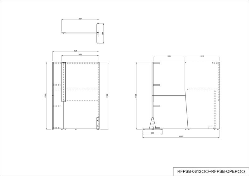 【法人様限定】送料無料 パーソナルブース オプションエンドパネル ホワイト RFPSB-OPEPWH - 画像 (6)