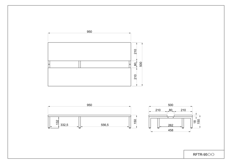【法人様限定】送料無料 対面机上台 W950 ホワイト RFTR-95WH - 画像 (5)