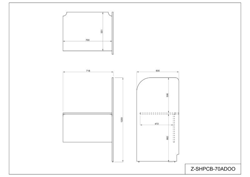 【法人様限定商品】送料無料 PCブースデスク 増連 W700 ナチュラル Z-SHPCB2-70ADNA プライベートデスク パネル一体型 背板なし 木製デスク 連結用 【新品オフィス家具】 - 画像 (4)