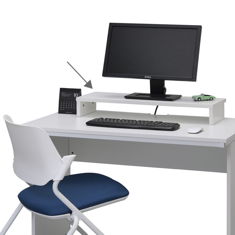 【法人様限定】送料無料 机上PCラックⅡ W600xH120 ホワイト RFDR2-600WH - 画像 (7)