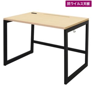 【法人様限定】送料無料 リスム デスク W1000×D700 ライトチェリーV×ブラック脚 抗ウイルス天板 RFFLD-1070VCD-BL