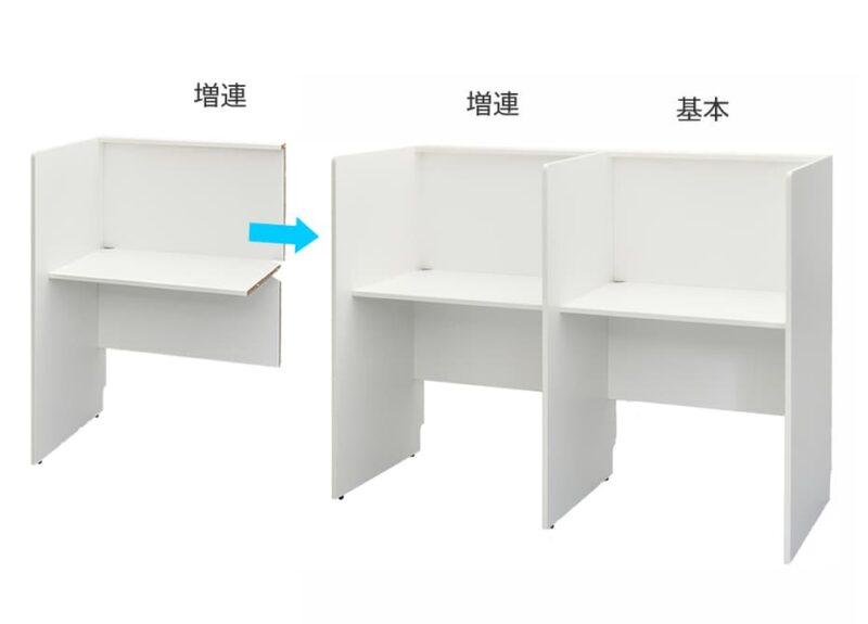 RFPCブース2 W800xD600 増連 ホワイト RFPCB2-8060ADWH 増連用 【新品オフィス家具】 - 画像 (6)