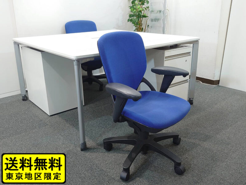 【送料無料 地域限定】 ２人用 フリーアドレス デスクセット コクヨ ワークソート ワークテーブルセット W1400×１台 フリアド 平机 片袖机 可動式 オフィステーブル ミーティングテーブル 会議テーブル 多目的テーブル SDT-WS1414PAW 開業セット 国産 オフィス家具セット  【中古オフィス家具】【中古】