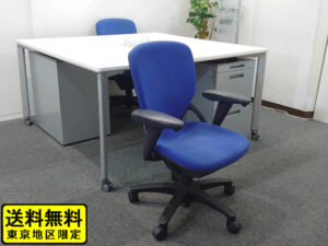 【送料無料 地域限定】 2人用 フリーアドレス デスクセット コクヨ ワークソート ワークテーブルセット W1400×1台 フリアド 平机 片袖机 可動式 オフィステーブル ミーティングテーブル 会議テーブル 多目的テーブル SDT-WS1414PAW 開業セット 国産 オフィス家具セット 【中古オフィス家具】【中古】