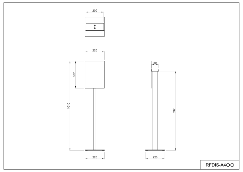 【法人様限定】送料無料 消毒液置き案内板 A4 スタンド ブラック RFDIS-A4BK - 画像 (4)