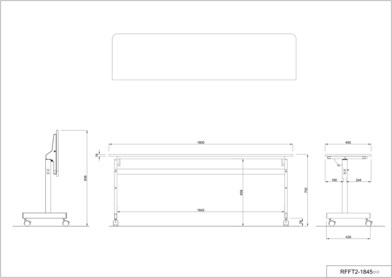 【法人様限定】送料無料 シンプルフォールディングテーブルⅡW1800×D450 ホワイト - 画像 (6)
