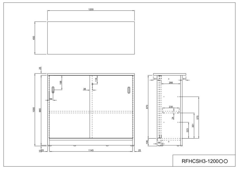 【法人様限定】送料無料 [Jシリーズ] 書庫型カウンターⅢ ウォルナットⅡ RFHCSH3-1200DM2 - 画像 (6)