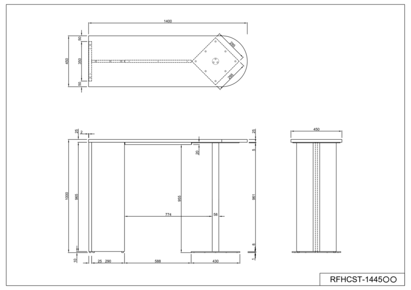 【法人様限定】送料無料 [Jシリーズ] ハイカウンター用サイドテーブル ナチュラル RFHCST-1445NJ - 画像 (5)