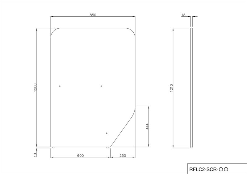 【法人様限定】送料無料 [Jシリーズ] ローカウンターⅡ用仕切りパネル ウォルナットⅡ RFLC2-SCR-DM2 - 画像 (3)