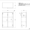 【法人様限定】送料無料 可動棚ローシェルフ 共通扉付き DMJウォルナットⅡ - 画像 (6)