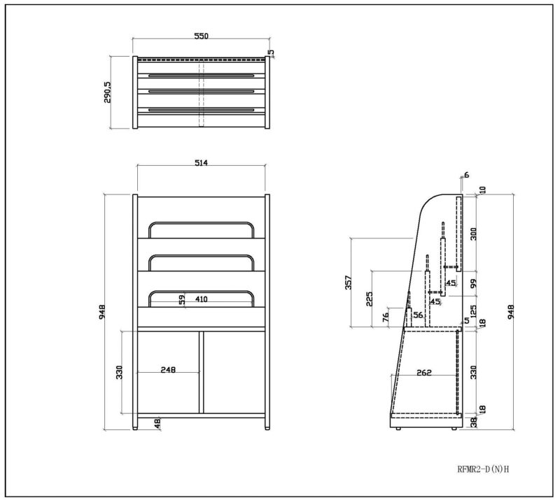【法人様限定】送料無料 木製マガジンラックⅡ ハイ ナチュラル RFMR2-NH - 画像 (5)