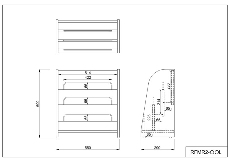 【法人様限定】送料無料 木製マガジンラックⅡ ロー ナチュラル RFMR2-NL - 画像 (7)
