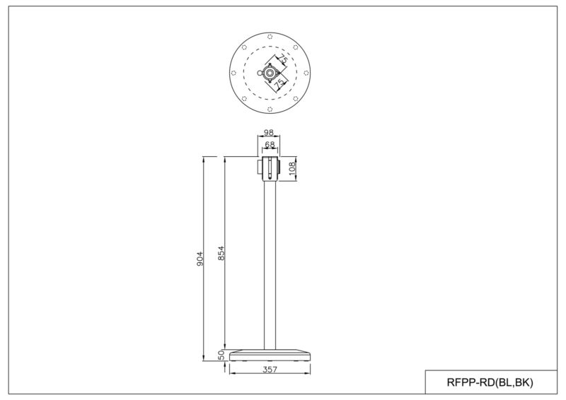 【法人様限定】送料無料 ポールパーテーション Aタイプ レッド （1本） RFPP-RD - 画像 (5)