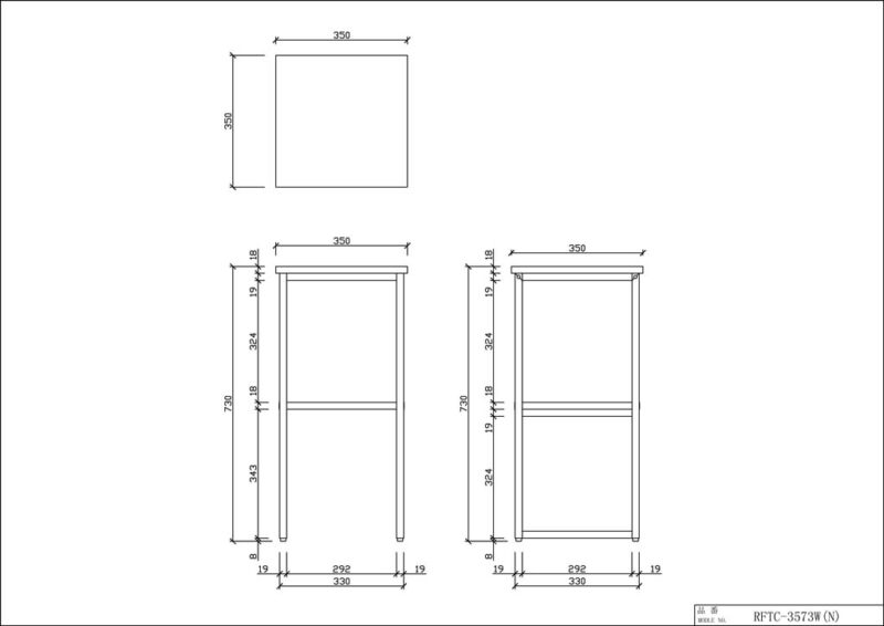 【法人様限定】送料無料 コンパクト電話機台 ダークⅡ RFTC-3573DB2 - 画像 (2)