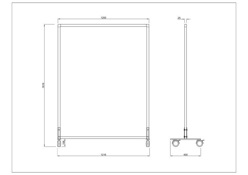 【法人様限定】送料無料 シンプルスクリーンⅡ W1200 ワイド ナチュラル（キャスター仕様）RFSCR2-NAWCA - 画像 (4)
