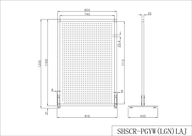 【法人様限定】メタルスクリーン W800xH1200 グレーホワイト（アジャスター仕様）SHSCR-PGYWLAJ - 画像 (5)