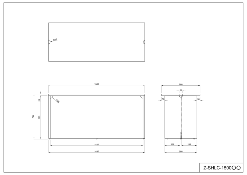 【法人様限定】送料無料 ノルム ローカウンターⅡW1500×D600 ホワイトⅢ - 画像 (5)