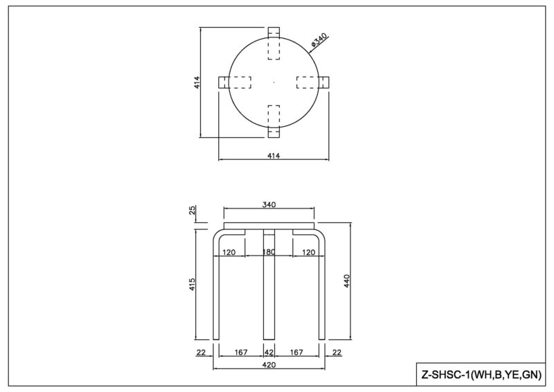 【法人様限定】送料無料 木製丸椅子　グリーン Z-SHSC-1GN - 画像 (3)