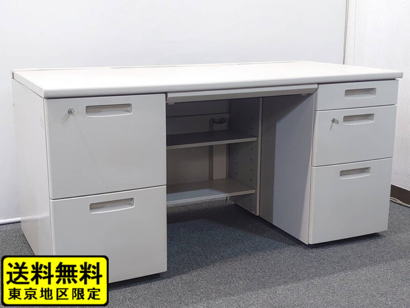 【美品】 【在庫30台以上あり】 2019年製 コクヨ 両袖机 スチールデスク オフィスデスク 両袖デスク 役員デスク マネジメントデスク エグゼクティブデスク 事務机 W1400 【中古オフィス家具】【中古】