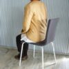 【法人様限定】送料無料  ファブリックチェア チャコールグレー - 画像 (4)