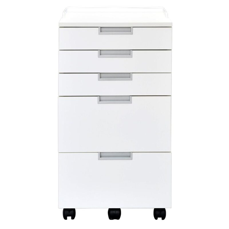 【法人様限定】送料無料 デンタルワゴン 5段 ホワイト RFCA-DT5WH - 画像 (2)