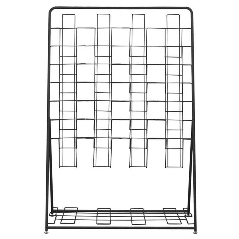 【法人様限定】送料無料 パンフレットスタンド 7段 4列 ブラック RFPFS-QUBK - 画像 (2)