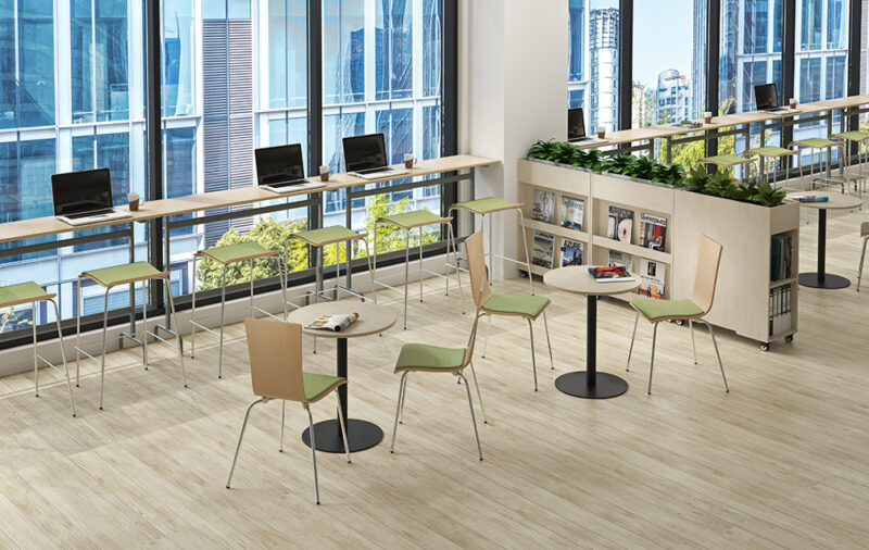 【法人様限定】送料無料 ローバックハイチェア グリーンパッド付き 2脚セット RFC-FPHGNJ-2SET - 画像 (6)