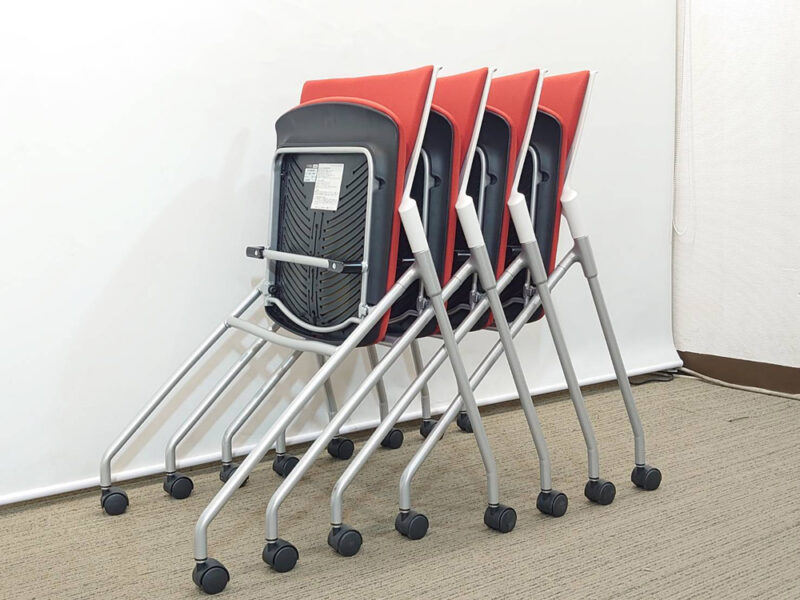 ４人用 会議セット W1500×D750 会議テーブル 会議用テーブル ミーティングテーブル ミーティングセット テーブル３色あり 会議チェア ネスタブルチェア 平行スタックチェア 有料オプションあり アクリル板 飛沫感染予防パネル RFヤマカワ イトーキ マノス 【中古オフィス家具】【中古】 - 画像 (10)